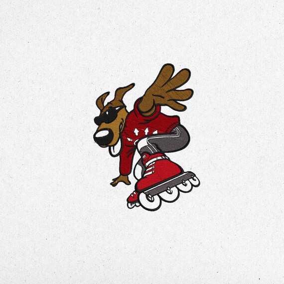 Cool Skater Dog Embroidery Design - Roller Skate Dog Patch - Instant Digital Download for Jackets, Hoodies & T-Shirts