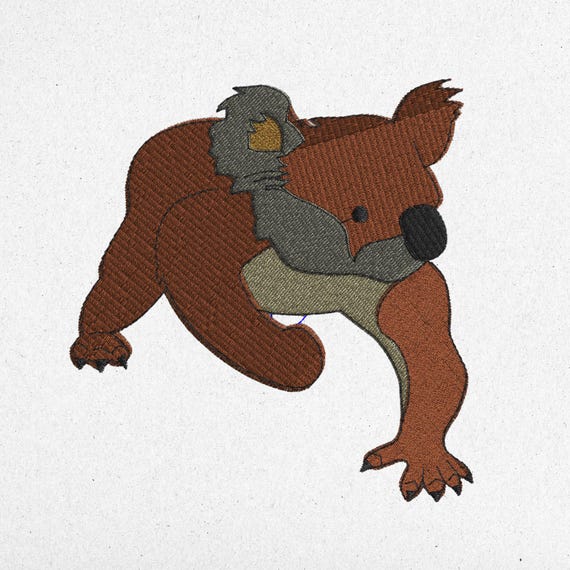 Cute Koala Bear Embroidery Design – 3 Sizes | Wildlife Animal Machine File | Instant Download | dst, pes, jef, vp3, exp, sew, xxx, pcs