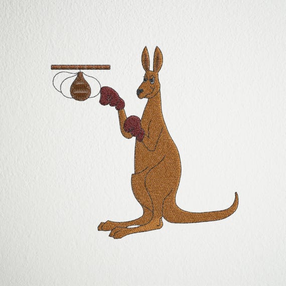 Boxing Kangaroo Embroidery Design - Digital Machine Embroidery File | Instant Download | dst, exp, pes, pcs, sew, vp3, jef, jef+, xxx