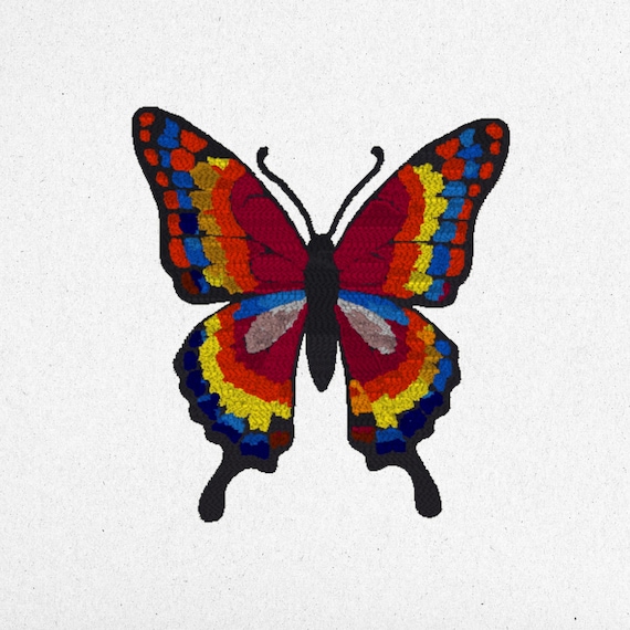Colorful Butterfly Embroidery Design - Machine Embroidery File | Instant Download | dst, pes, exp, jef, vp3, sew, xxx, pcs