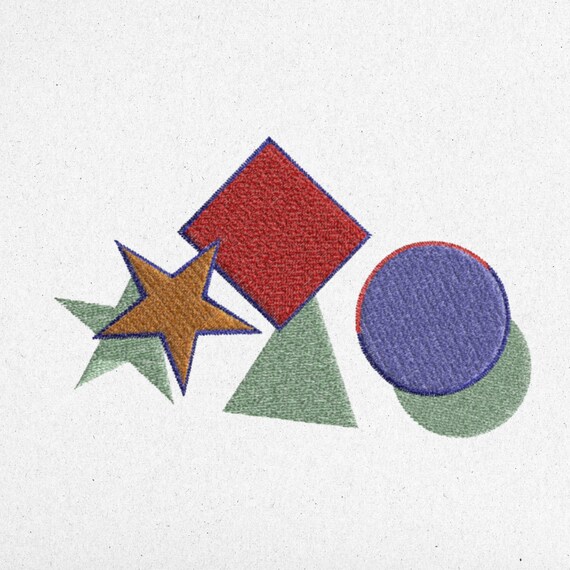 Geometric Shapes Embroidery Design - Digital Machine Embroidery File | Instant Download | dst, exp, pes, pcs, sew, vp3, jef, jef+, xxx