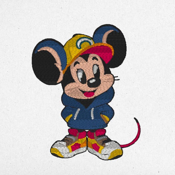 Cool Streetwear Mouse Embroidery Design – Instant Download for Machine Embroidery | 13 Colors | dst, pes, jef, vp3, exp, xxx