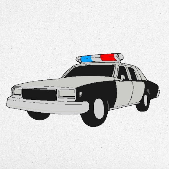 Police Car Embroidery Design – Digital Machine Embroidery File | Instant Download | 3 Sizes