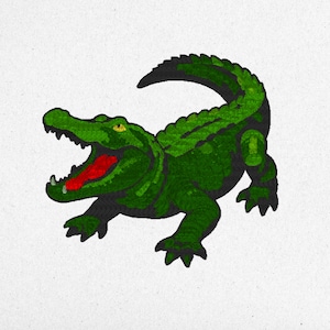 Green Roar Animal Embroidery Design – 3 Sizes | Cartoon Jungle Machine File | Instant Download | dst, pes, jef, vp3, exp, sew, xxx, pcs