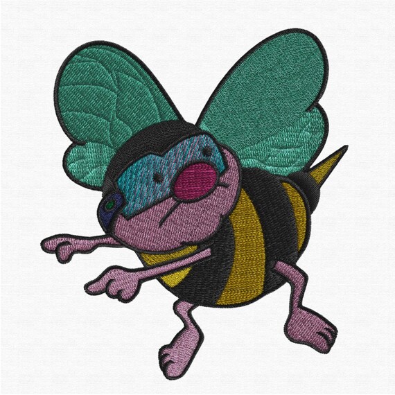 Colorful Fly Embroidery Design – 4x5, 8x9, 13x15 cm Hoops – Insect Machine Embroidery File – Instant Download Bug Stitch