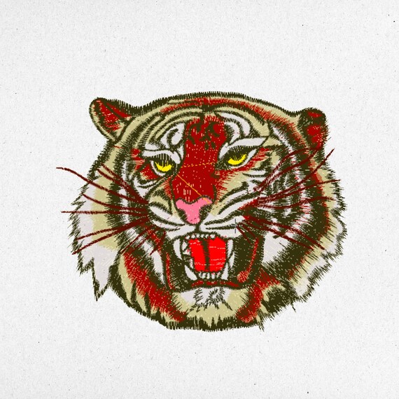 Tiger Embroidery Design - Digital Machine Embroidery File | Instant Download | dst, exp, pes, pcs, sew, vp3, jef, jef+, xxx