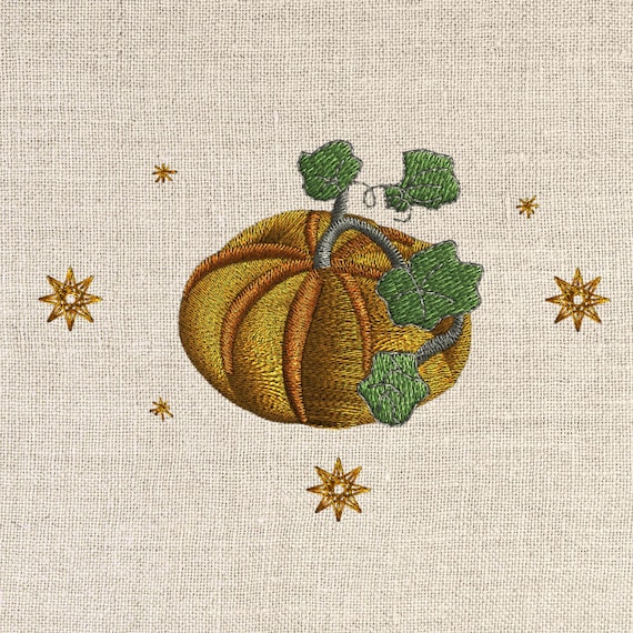 Pumpkin Embroidery Design, Halloween Fall Machine Embroidery Pattern, pes dst jef exp vp3, Instant Download, 5 Sizes Hoop