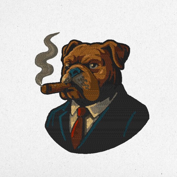 Boss Dog Embroidery Design – 3 Sizes | Digital Machine File | Instant Download