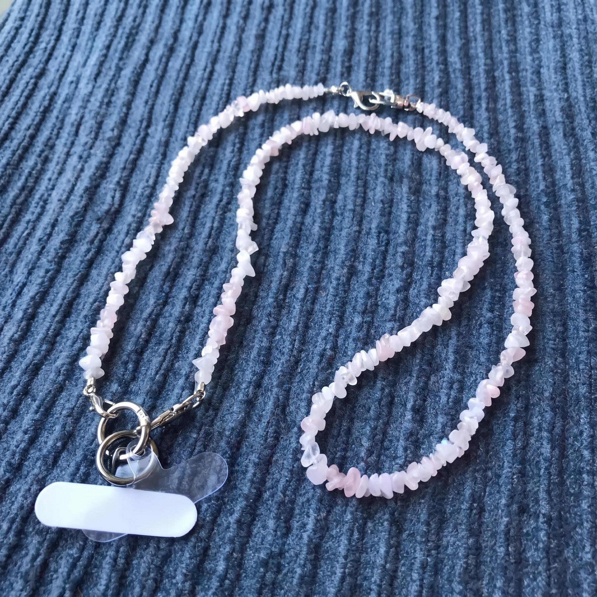 Rose Quartz Phone Lanyard - Etsy