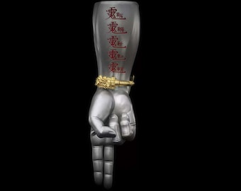 Golden Light Mantra With Sword Finger Pendant Necklace: Taoist Silver Amulet, Cleansing & Protection