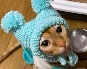Handmade Knitted Cat Hat: Sphynx Winter Accessory
