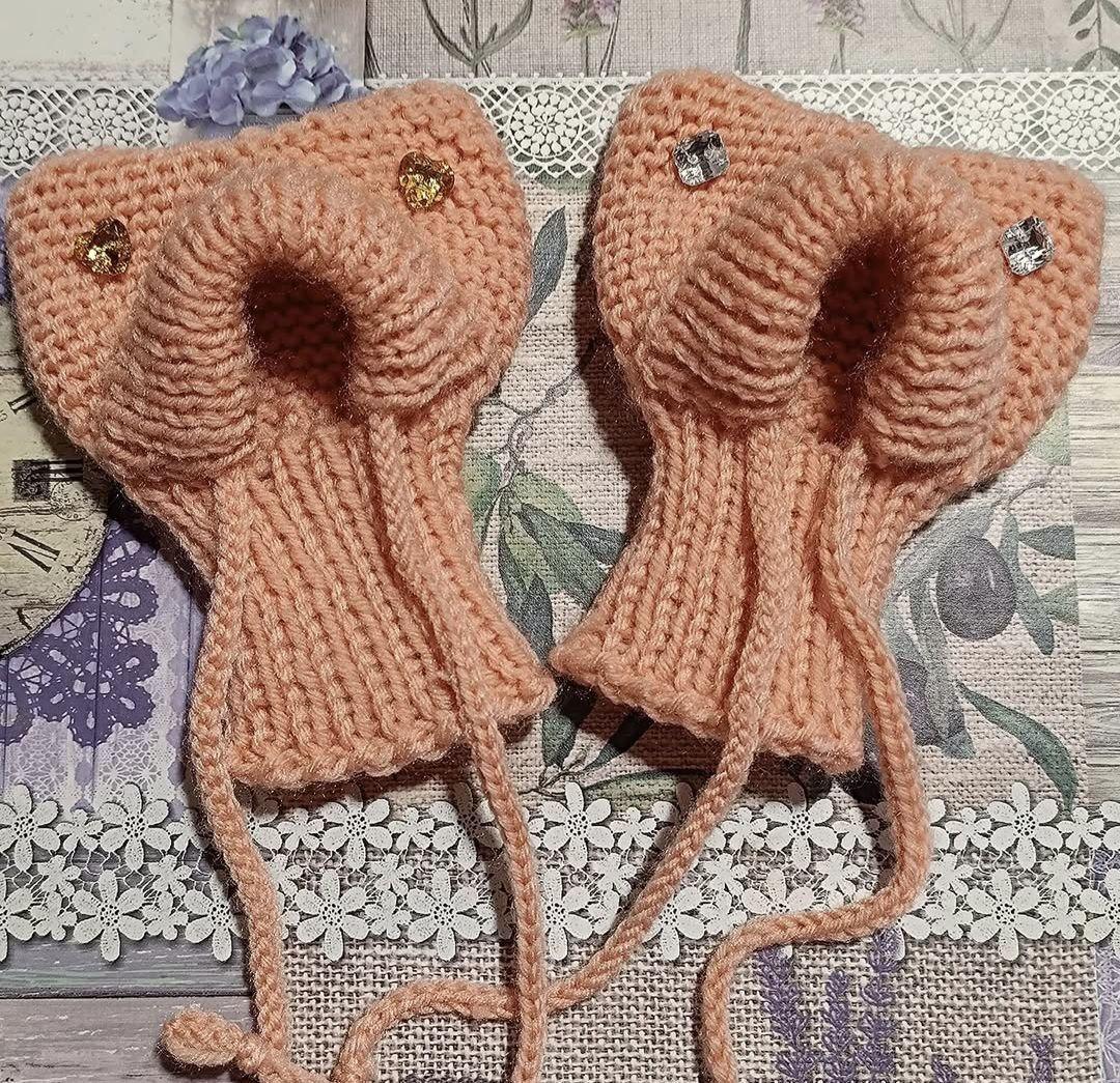 Cappello rosa con orecche d gatto magla a mano d flato | Etsy