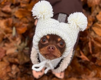 Knitted Dog Hat: Winter Pom Pom Pet Beanie