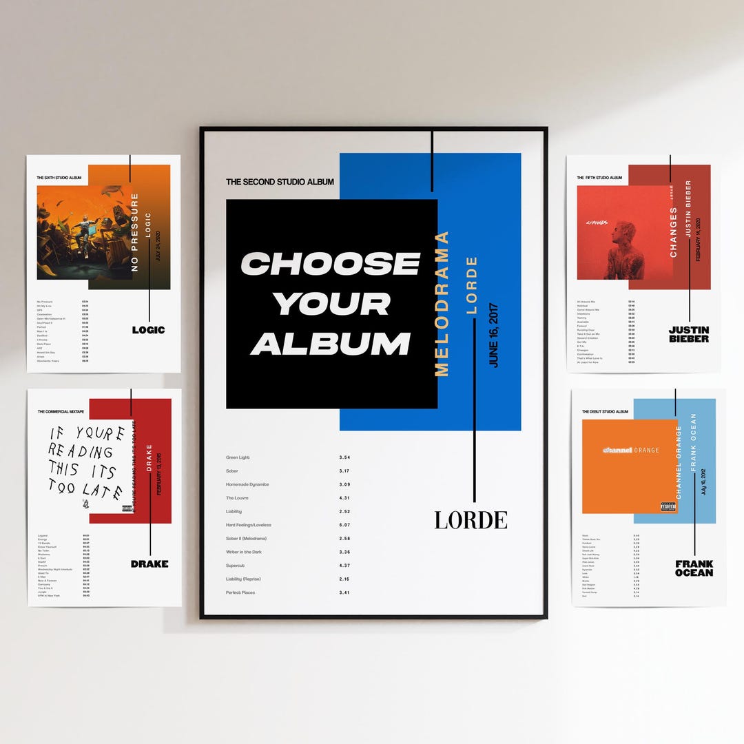 Personalized Album Art Print Design Your Favorite Music Poster. Custom ...