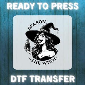 Impresión DTF de bruja: lista para planchar, fantasía medieval