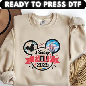 Disney Family 2025 DTF Transfer - Ready To Press, Custom Vacation Shirt Print, Mickey Castle Ready to Press Design, Matching Family Trip