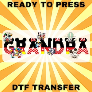 Disney Family DTF Transfer – Ready to Press Mickey & Minnie Character Name, Mom, Dad, Grandpa, Matching Dtf Transfer, Mickey Ready To Press