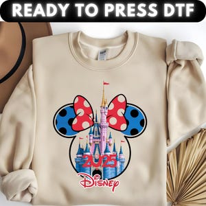 Disney Castle Dtf Transfers -Disney Castle Ready To Press, Disney Water Color Castle Heat Press, Disney Minnie Castle Iron On Transfer