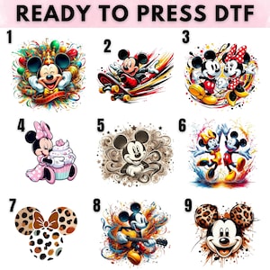 Transferencia DTF de pareja de Disney / Diseños listos para imprimir de Mickey Minnie / Impresión DTF de Mickey Mouse / Impresión DTF de Mickey de Disney, Transferencia DTF de Mickey
