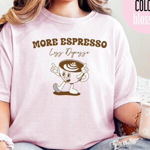 Camiseta retro de espresso para guerreros de la salud mental: camiseta más espresso y menos depresso, camiseta divertida de café vintage, camiseta de espresso, camiseta retro