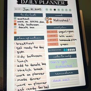 Printable / Editable / Digital Daily Planner Canva Template - Etsy