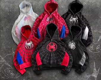 Sudadera con capucha retro gótica de araña Y2K