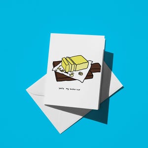 You&#39;re My Butter Half Valentine&#39;s Card - Funny Relationship Pun & Cheesy Joke for Valentine&#39;s Day, Cute Whimsical Greeting Card