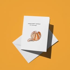 Carte d'anniversaire drôle orange vous heureux - carte romantique de blague de papa mignon, carte de voeux idiote de jeu de mots pour lui, elle ou des couples