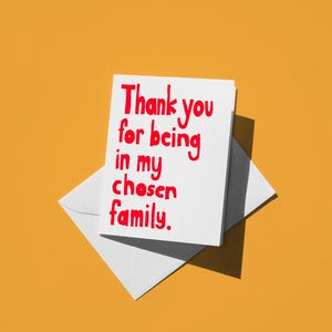 Herzliche LGBTQ Grußkarte - Einfaches, süßes Dankeschön der auserwählten Familie - Geschenk für Freunde und Familie, Pride Month Feier