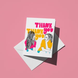 Tarjeta de agradecimiento de neón/Tarjeta de felicitación de gratitud vibrante para cualquier ocasión, perfecta para amigos y familiares