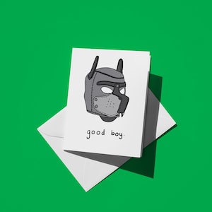 Carte de voeux de fierté LGBTQ Good Boy Pup Impression d'art BDSM Carte pliée pour amis et partenaires Mois de la fierté juste parce que