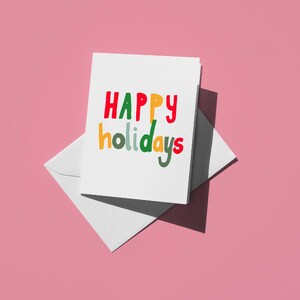 Happy Holidays A2 Greeting Card, Christmas & Winter Holiday Card, Premium Matte Plus Cardstock, Non-Toxic Ink, Includes Envelope and Sleeve