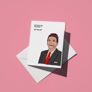 Cartão de Dia dos Namorados Ronald Reagan, Cartão de felicitações exclusivo para ele, ela e casais,