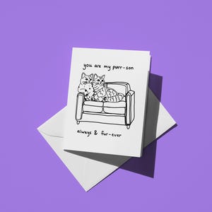 Tu es mon fils qui ronronne | Carte de Saint-Valentin ou d'anniversaire de chat drôle | Blague mignonne pour les couples | Carte de voeux idiote pour elle et lui