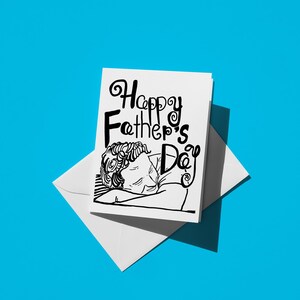 Carte de fête des pères heureuse | Carte de voeux simple et classique en noir et blanc pour papa | Conception mignonne de vacances
