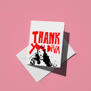 Danke Diva Grußkarte | Fun Dankbarkeitskarte, Einzigartiges Dankeschön, Perfekt für Freunde und Familie