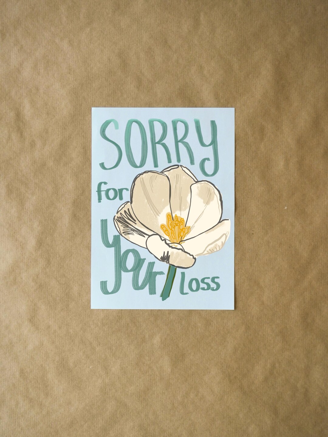 White Flower Sympathy Card for Loved Ones | Sorry for Your Loss ...