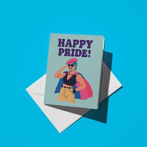 Carte de voeux de fierté LGBTQ - Impression d'art LGBTQ colorée, cadeau mignon juste parce que pour les amis et la famille, carte de célébration du mois de la fierté