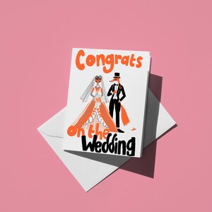 Félicitations pour le mariage - Jolie carte de voeux sur le thème du renard pour les jeunes mariés, parfaite pour les célébrations et les faire-part