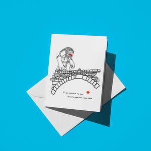 Lustige Troll Brücke Rätsel Romanze Karte, einzigartiges Spice Girls Wortspiel für Paare, Wannabe My Lover Valentinstag Liebesgruß