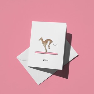 Pisces Geburtstagskarte - Sternzeichen Karte für Hundeliebhaber & Astrologie Fans