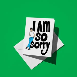 Cool Guy I Am So Sorry Card | Simple Apology Greeting Card for Friends & Loved Ones