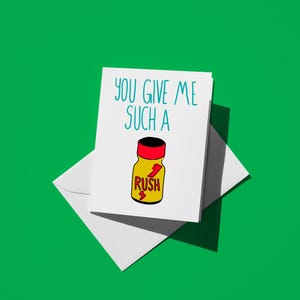 LGBTQ Pride-wenskaart You Give Me Such a Rush - grappige poppers-kunst gewoon omdat kaart voor vrienden en partners