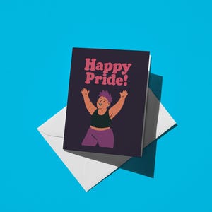 Carte de voeux de fierté LGBTQ - Impression d'art LGBTQ colorée, cadeau mignon juste parce que pour les amis et la famille, carte de célébration du mois de la fierté