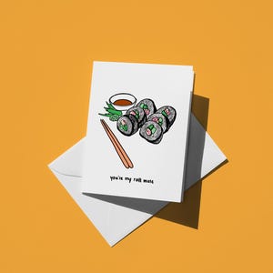 You're My Roll Mate - Cartão de Natal engraçado de Sushi para o Dia dos Namorados para casais e amigos, Cartão de felicitações romântico e engraçado