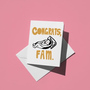 Gefeliciteerd Fam | Gefeliciteerd nieuwe ouder, handgemaakte baby gefeliciteerd wenskaart om nieuwe aankomst en ouderschap te vieren