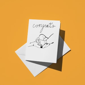 Carte de félicitations de nouveau parent - carte de voeux de félicitations de bébé, carte faite main pour célébrer l'arrivée de nouveaux parents et la parentalité