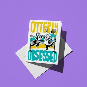Cartão de Dia dos Namorados Otterly Obsessed, Cartão de felicitações exclusivo para ele, ela e casais,