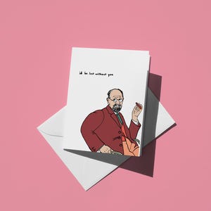 Id Be Lost Ohne Sie Freud Valentinstag Karte, einzigartiges Sigmund Freud Wortspiel für Paare und Freunde, Sweet Note Geschenk