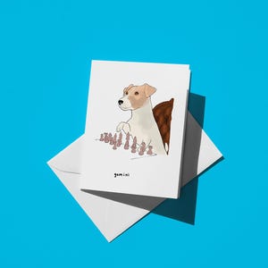 Gemini Geburtstagskarte - Lustiger Jack Russel Terrier Hund spielt Schach, süße Sternzeichen Karte für Hundeliebhaber & Astrologie-Fans